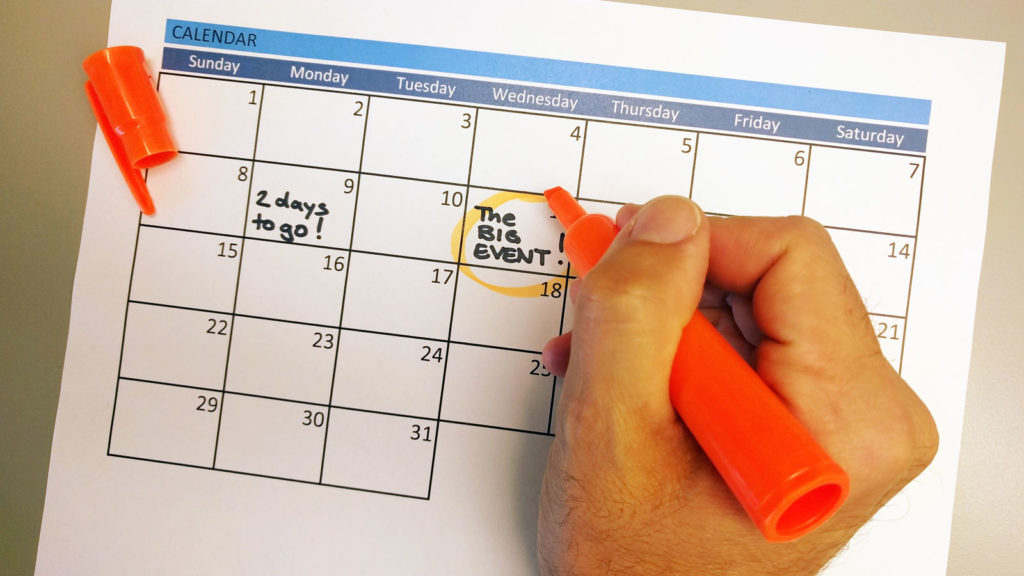 Calendar (scheduled workshop)