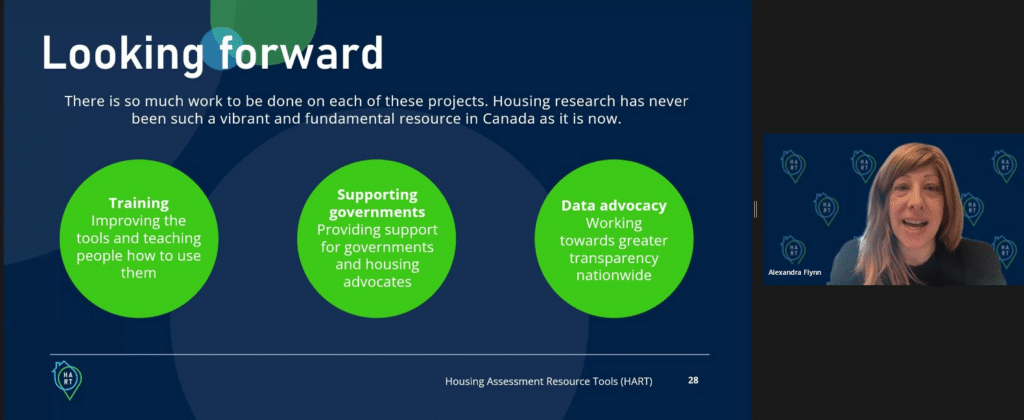 A slide showing areas for future work, including training, supporting governments, and data advocacy.