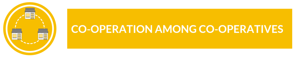 A yellow and white logo with the words corporation among co-operatives.