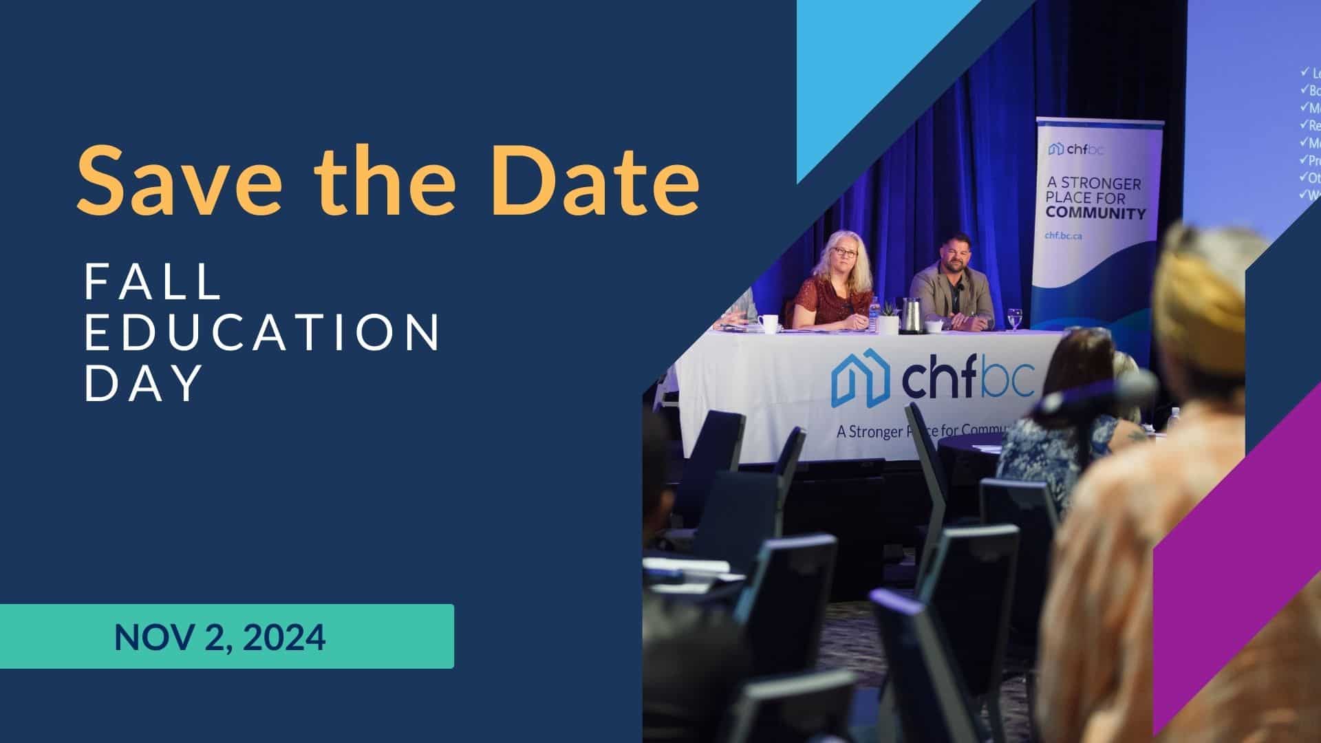 Save the date 2024 fall education conference CHF BC