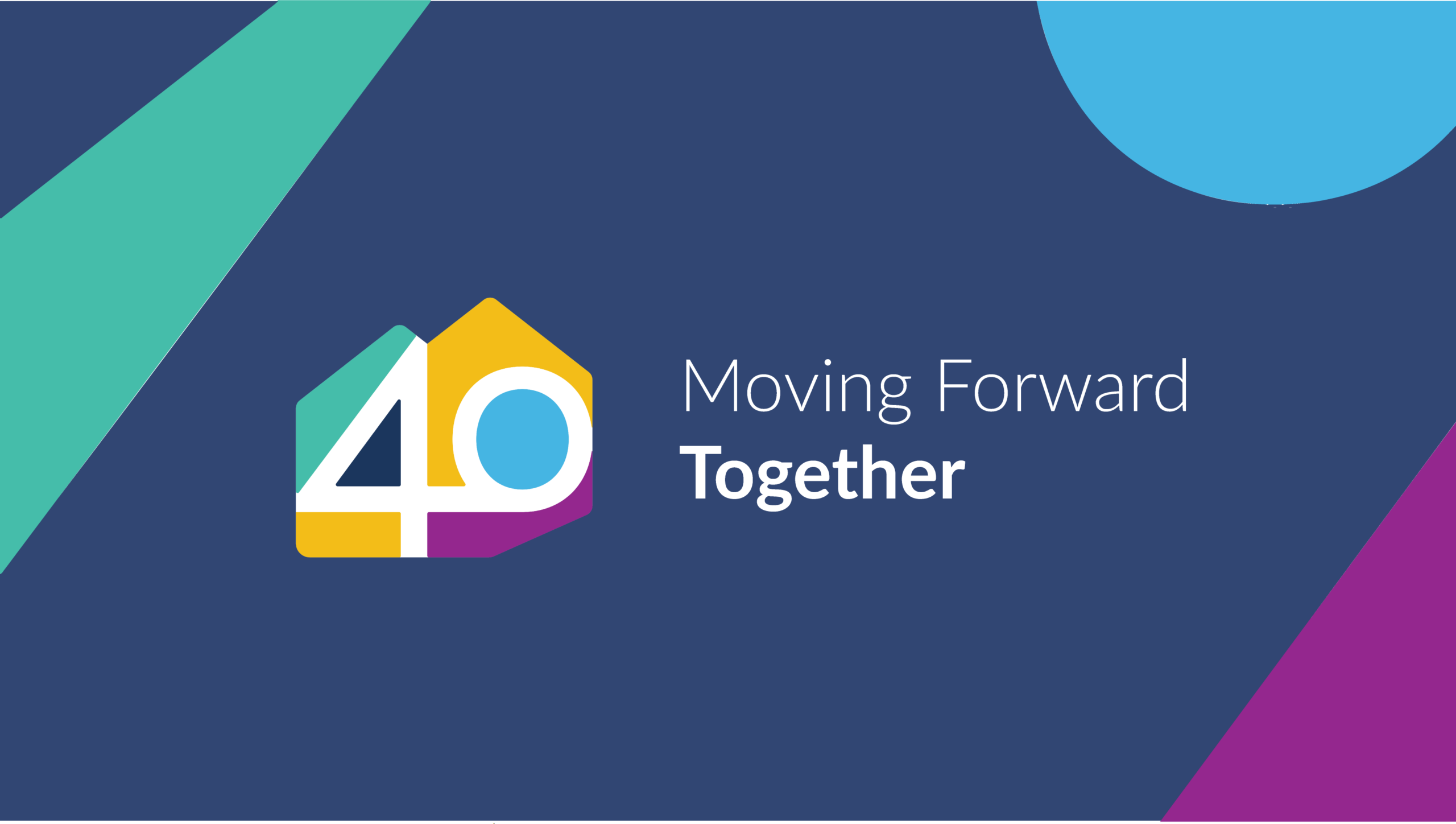 CHF BC 40th anniversary graphic: Moving Forward Together